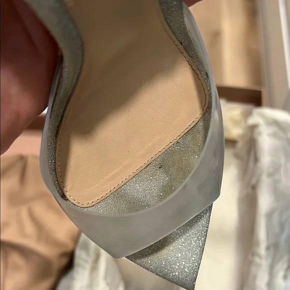 Gianvito Rossi Silver and Cream Women's Shoes